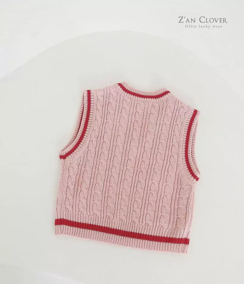 Zan Clover - Korean Children Fashion - #fashionkids - Line Knit Vest - 5