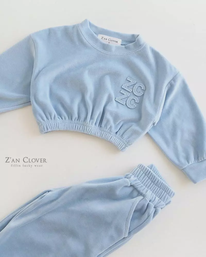 Zan Clover - Korean Children Fashion - #fashionkids - Veloure Crop Set Up - 3