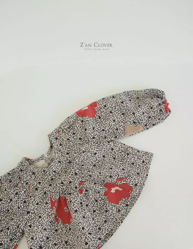 Zan Clover - Korean Children Fashion - #fashionkids - Leopard Shirring Blouse - 4