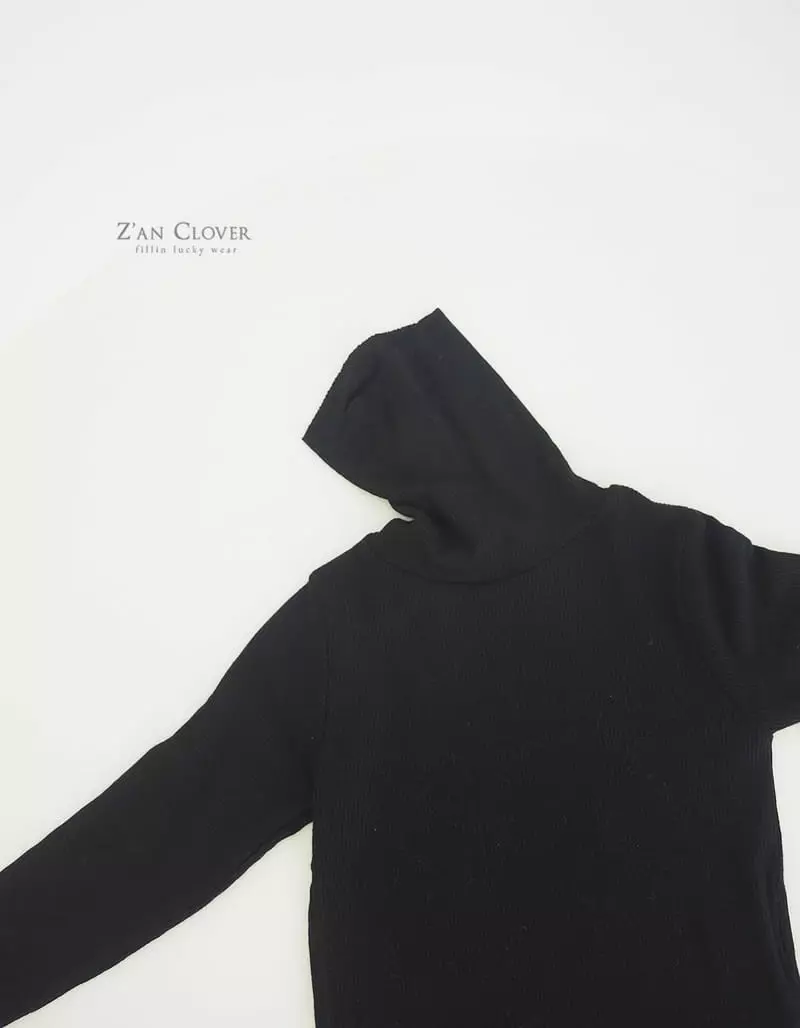 Zan Clover - Korean Children Fashion - #kidsshorts - Easy Rib Turtleneck Tee - 12