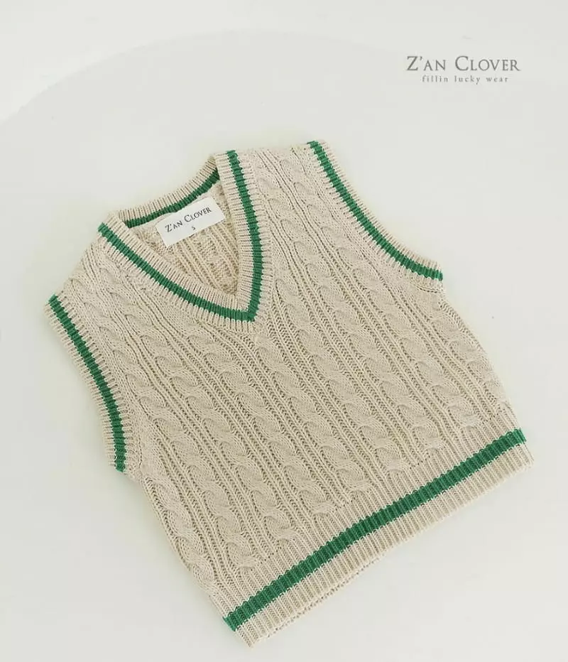 Zan Clover - Korean Children Fashion - #kidsshorts - Line Knit Vest - 6