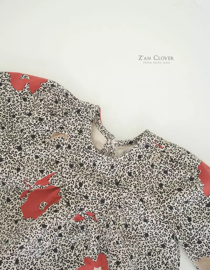 Zan Clover - Korean Children Fashion - #kidzfashiontrend - Leopard Shirring Blouse - 6