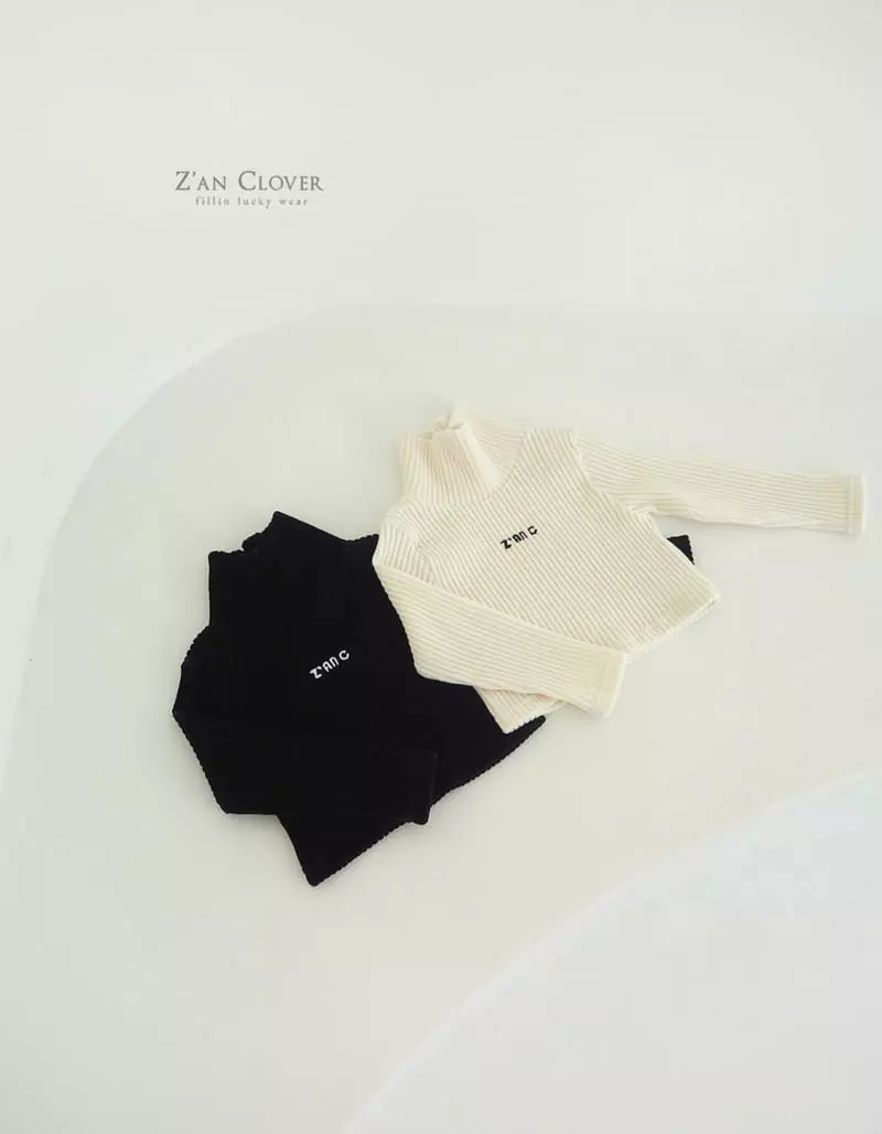 Zan Clover - Korean Children Fashion - #kidzfashiontrend - Veloure Crop Turtleneck Tee