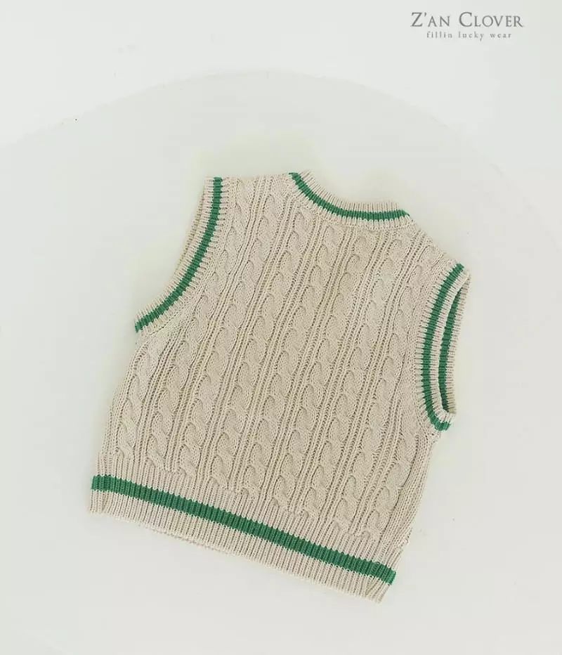 Zan Clover - Korean Children Fashion - #kidzfashiontrend - Line Knit Vest - 8