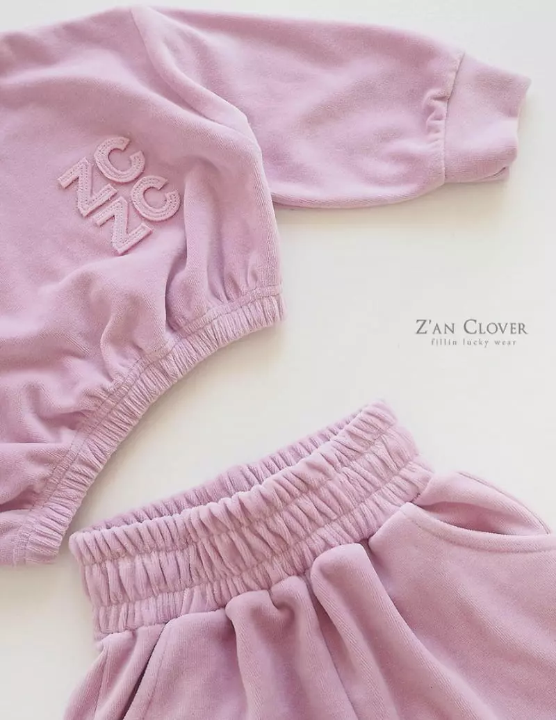 Zan Clover - Korean Children Fashion - #kidzfashiontrend - Veloure Crop Set Up - 6