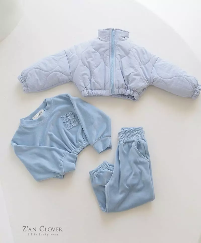 Zan Clover - Korean Children Fashion - #littlefashionista - Veloure Crop Set Up - 8