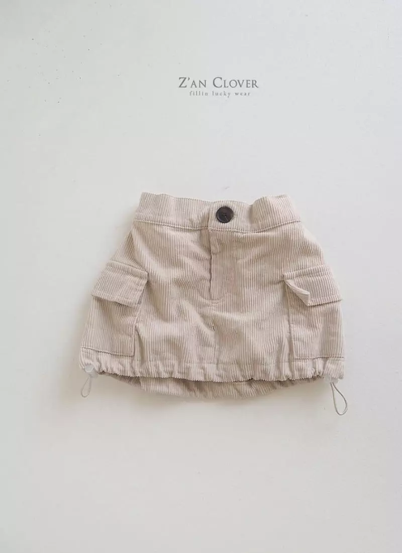 Zan Clover - Korean Children Fashion - #littlefashionista - Rib Cargo Skirt - 2