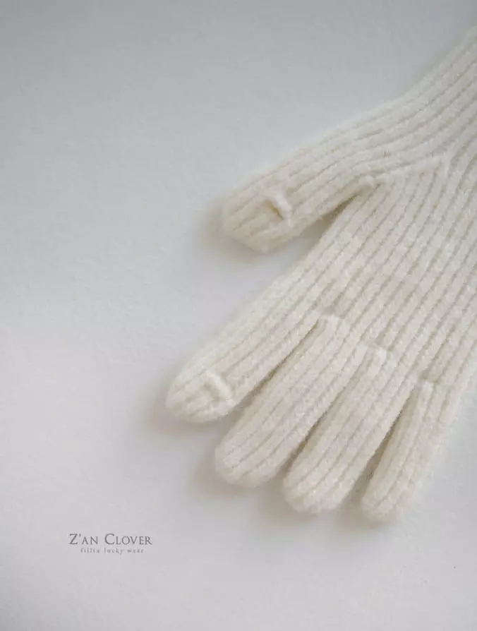 Zan Clover - Korean Children Fashion - #littlefashionista - Knit Gloves - 5