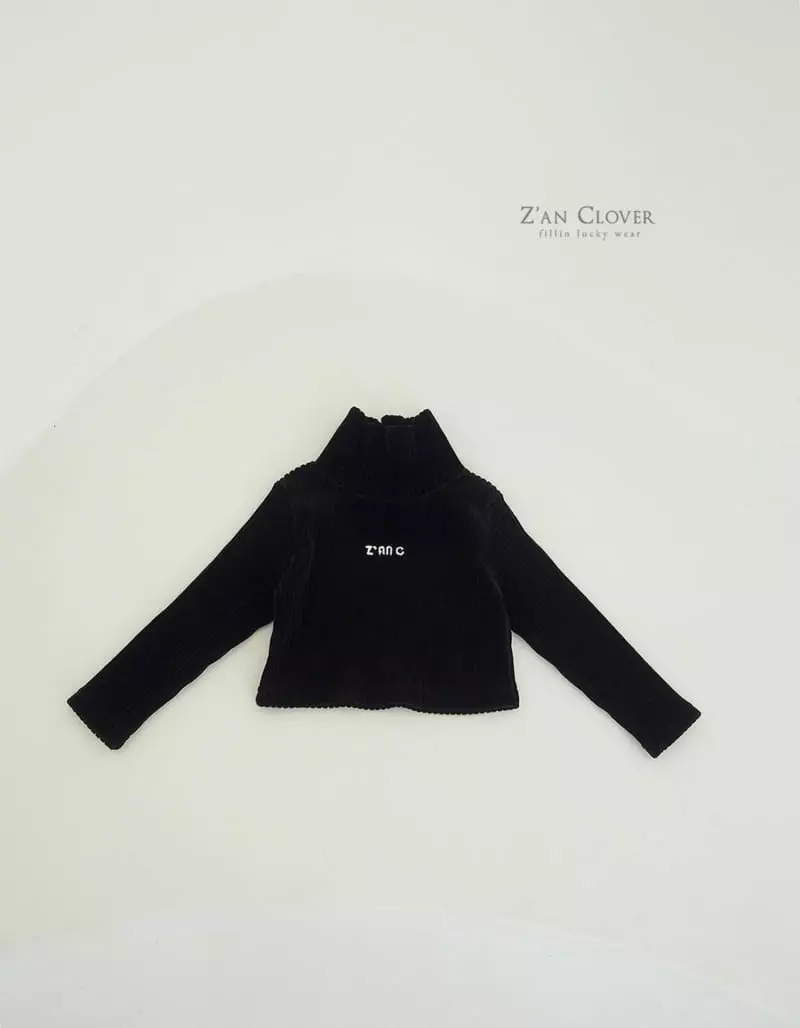 Zan Clover - Korean Children Fashion - #littlefashionista - Veloure Crop Turtleneck Tee - 4