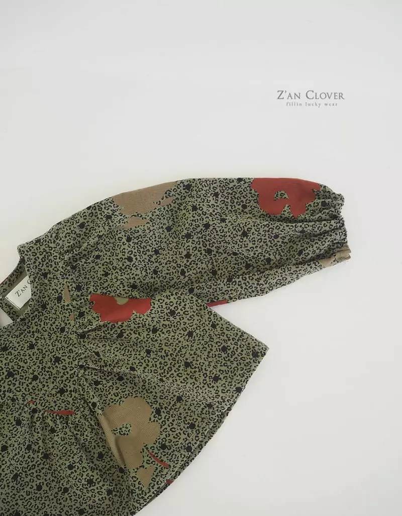 Zan Clover - Korean Children Fashion - #minifashionista - Leopard Shirring Blouse - 10