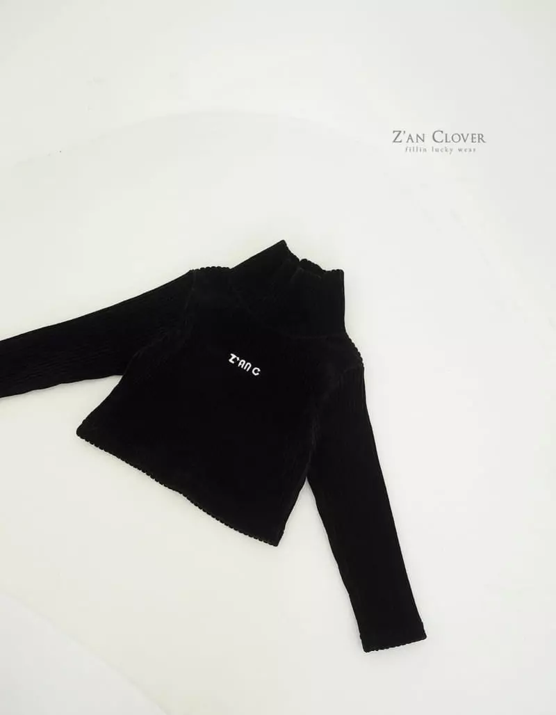 Zan Clover - Korean Children Fashion - #minifashionista - Veloure Crop Turtleneck Tee - 5