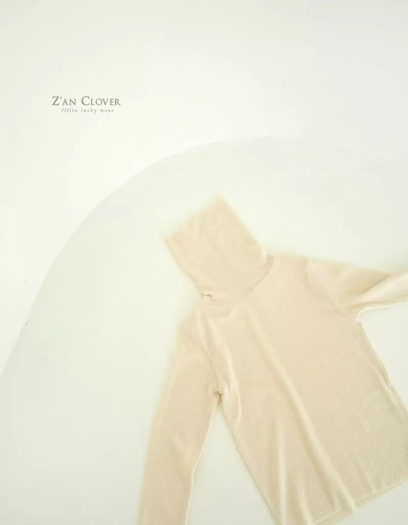 Zan Clover - Korean Children Fashion - #magicofchildhood - Easy Rib Turtleneck Tee - 4