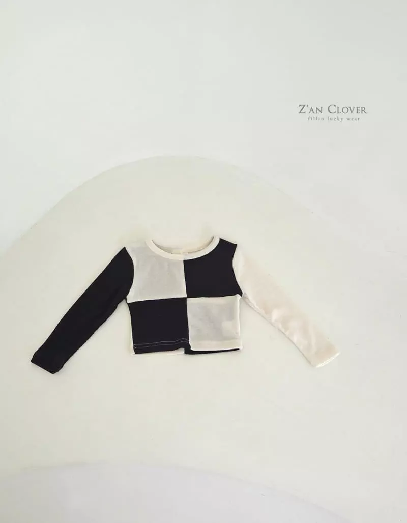 Zan Clover - Korean Children Fashion - #minifashionista - Crop Block Tee - 2