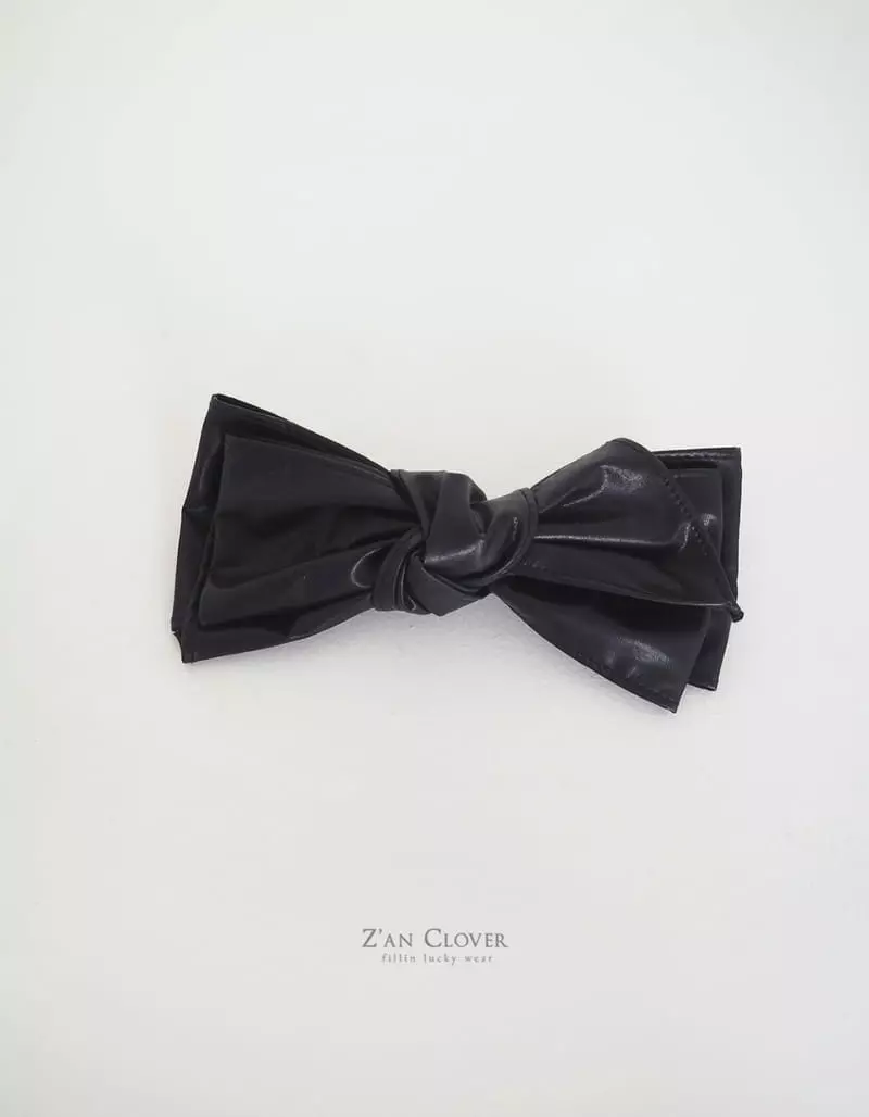 Zan Clover - Korean Children Fashion - #minifashionista - Leather Ribbon Tie Hairpin - 2