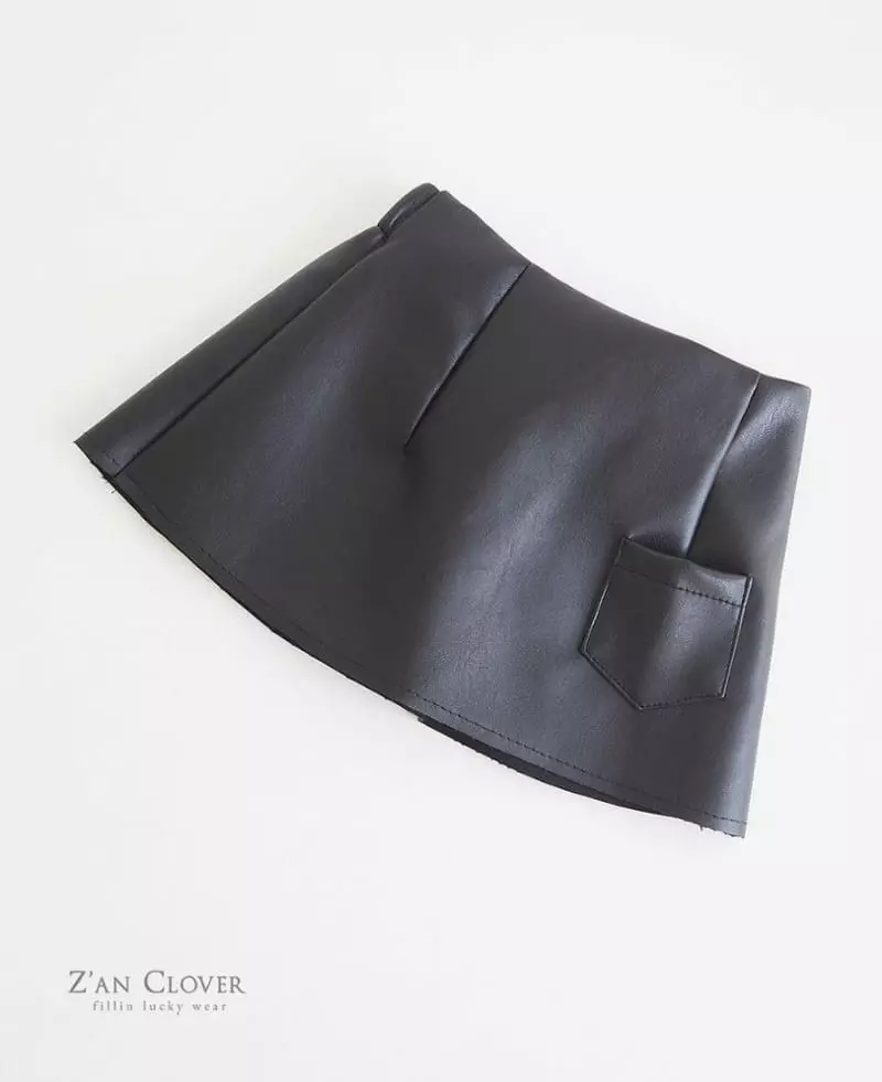 Zan Clover - Korean Children Fashion - #minifashionista - Leather Mini Skirt - 3