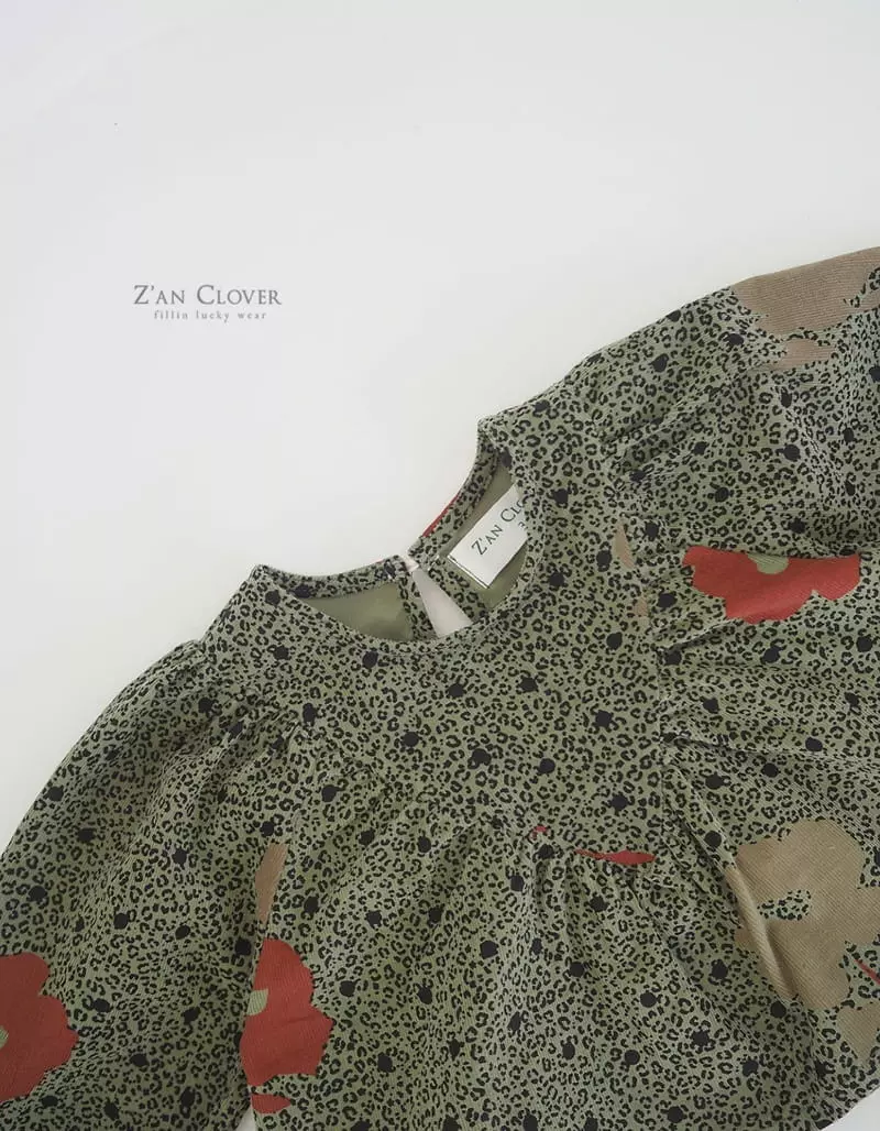 Zan Clover - Korean Children Fashion - #prettylittlegirls - Leopard Shirring Blouse - 11