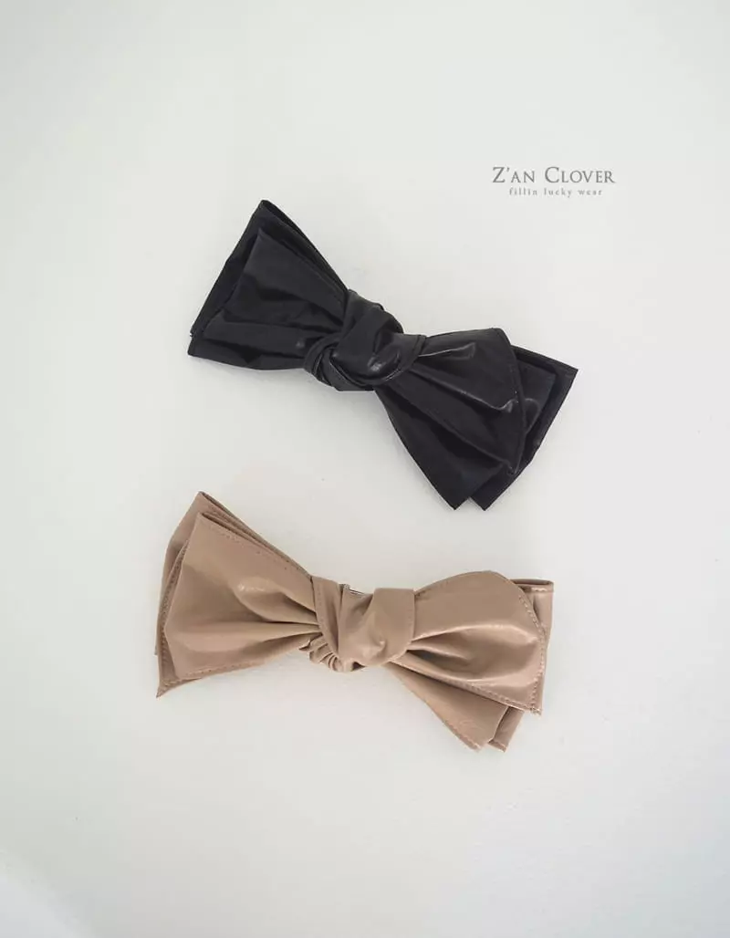 Zan Clover - Korean Children Fashion - #stylishchildhood - Leather Ribbon Tie Hairpin - 6