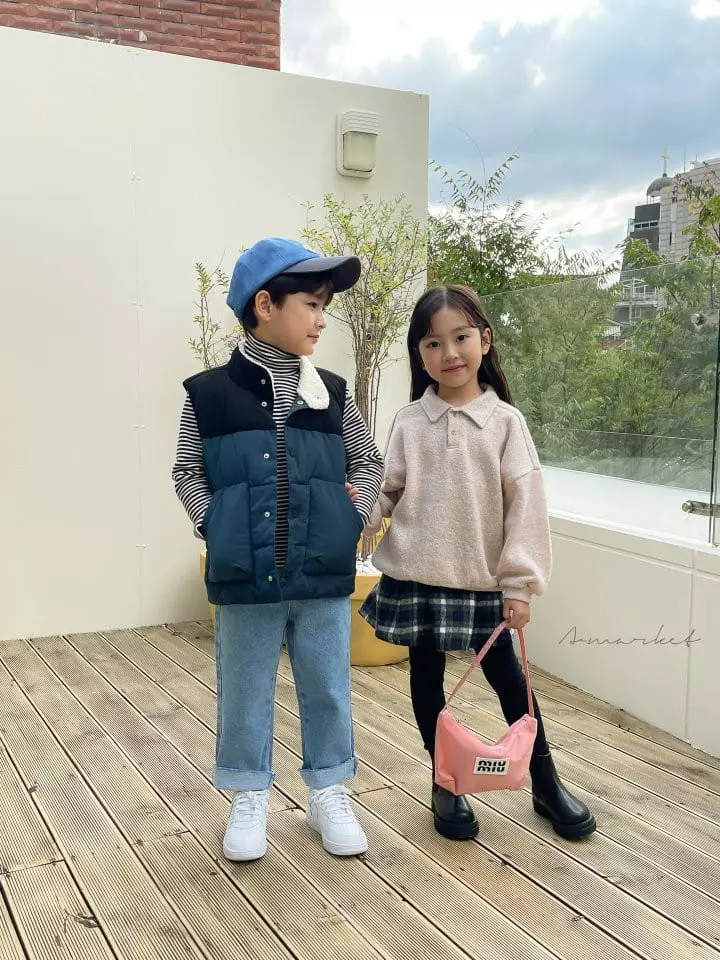 a-Market - Korean Children Fashion - #childofig - Knit Collar Sweatshirt - 7