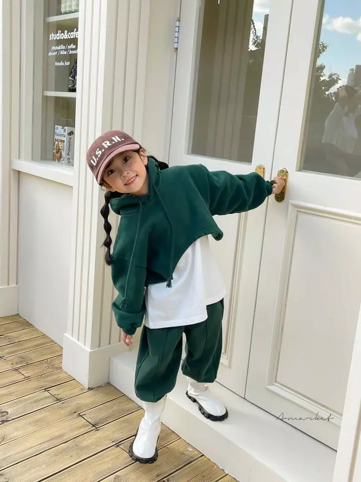 a-Market - Korean Children Fashion - #childofig - Hoody Crop Sweatshirt - 2