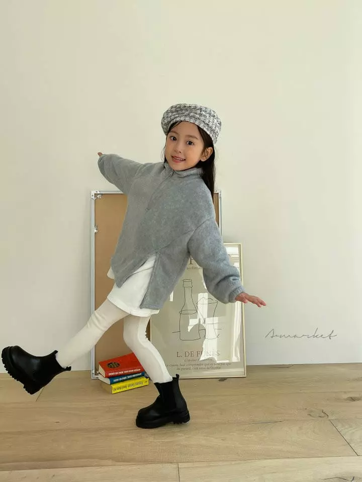 a-Market - Korean Children Fashion - #discoveringself - Slit Fleece Half Zip-up - 6