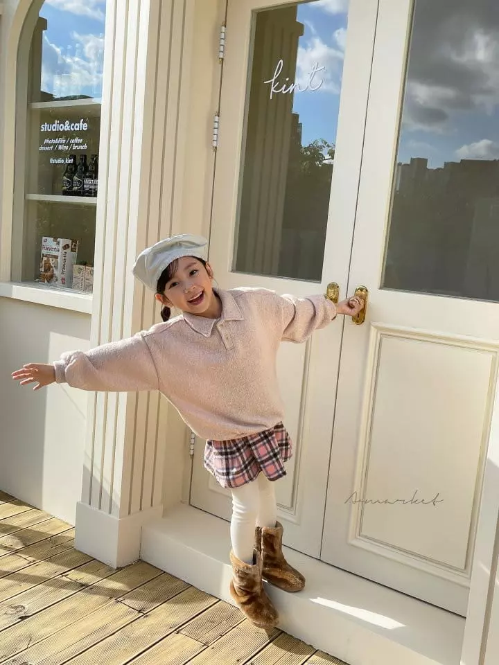 a-Market - Korean Children Fashion - #fashionkids - Knit Collar Sweatshirt - 11