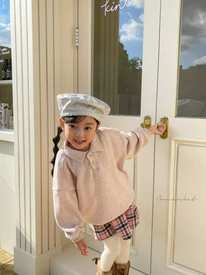 a-Market - Korean Children Fashion - #kidsshorts - Knit Collar Sweatshirt - 12