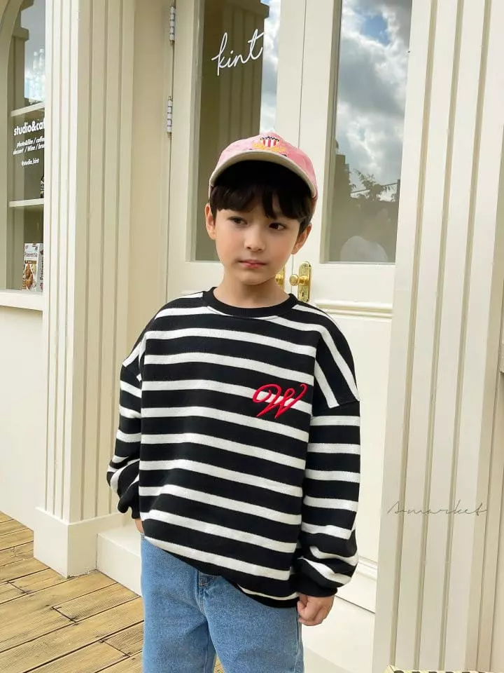 a-Market - Korean Children Fashion - #kidsshorts - Stripes Sweatshirt - 10