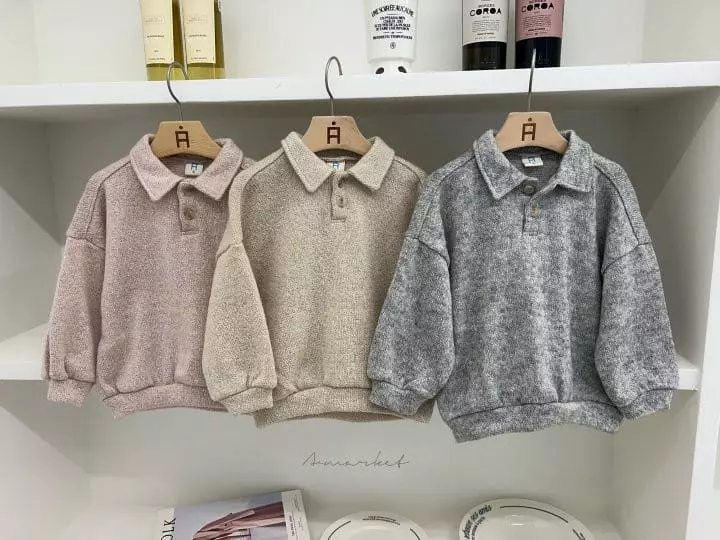 a-Market - Korean Children Fashion - #magicofchildhood - Knit Collar Sweatshirt