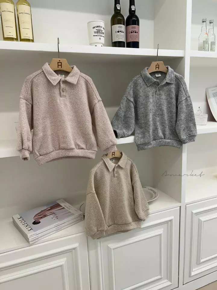 a-Market - Korean Children Fashion - #minifashionista - Knit Collar Sweatshirt - 2