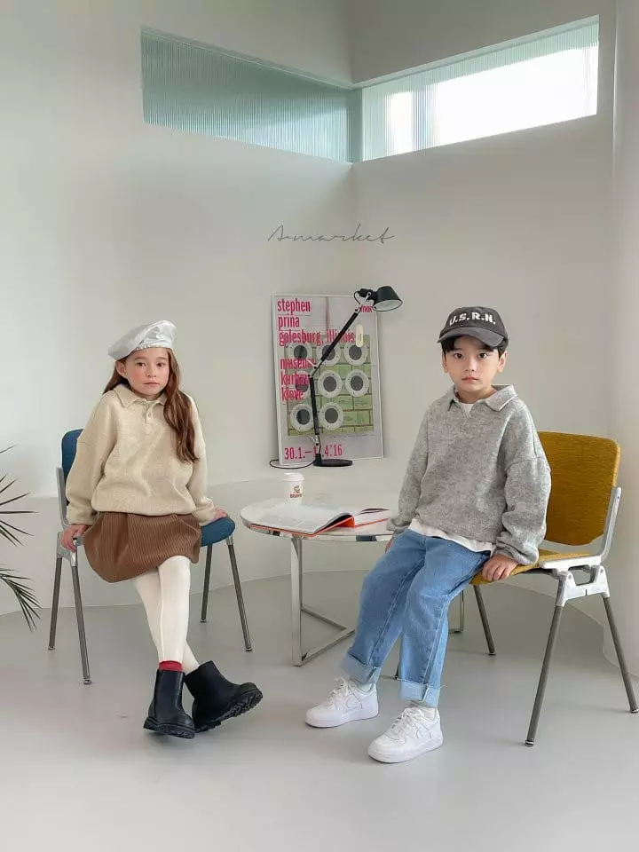 a-Market - Korean Children Fashion - #prettylittlegirls - Knit Collar Sweatshirt - 4