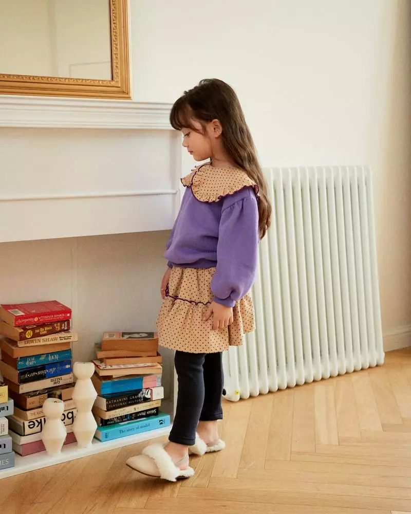 e.ru - Korean Children Fashion - #childrensboutique - Dot Big Collar Sweatshirt - 2