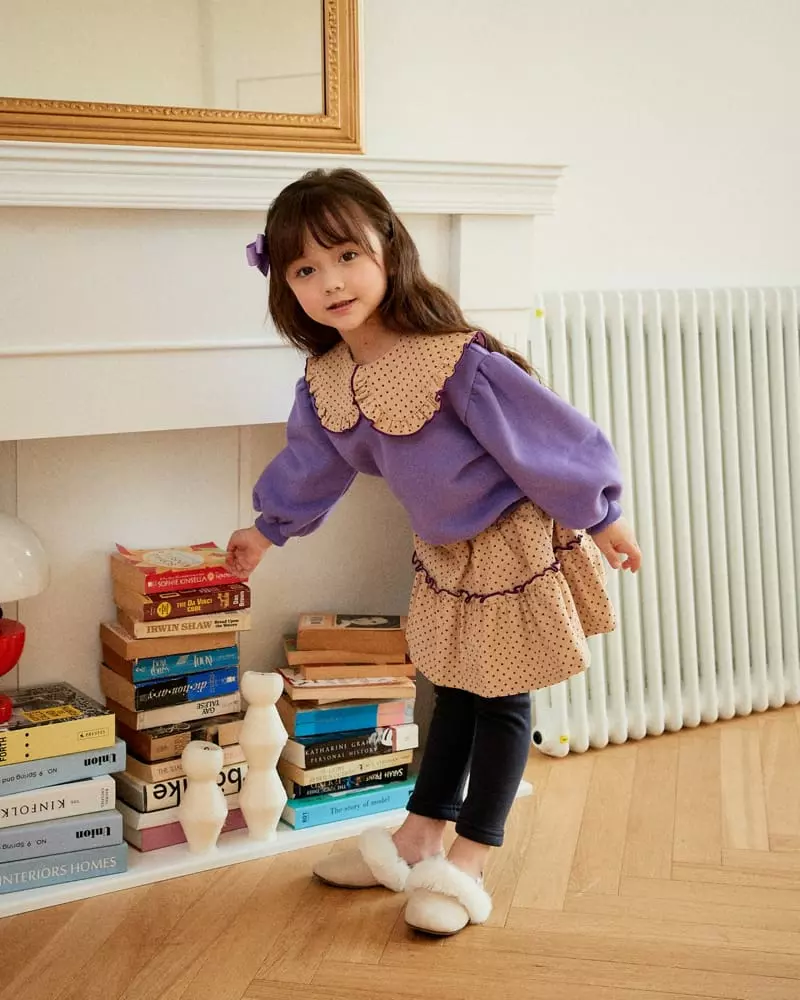 e.ru - Korean Children Fashion - #designkidswear - Dot Big Collar Sweatshirt - 4