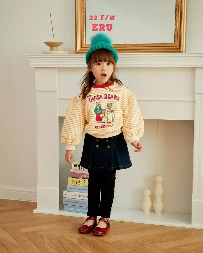 e.ru - Korean Children Fashion - #kidsshorts - Stripes Bear Sweatshirt - 3