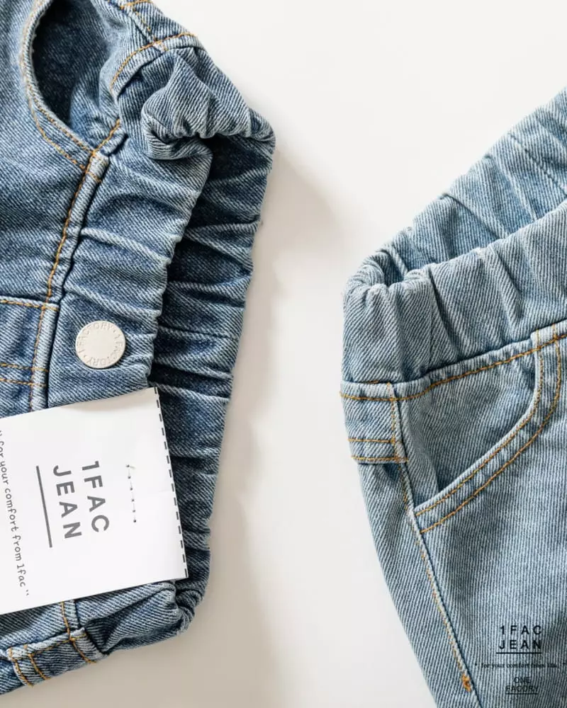 1 Fac - Korean Children Fashion - #minifashionista - Fleece Salt Wide Jeans - 2