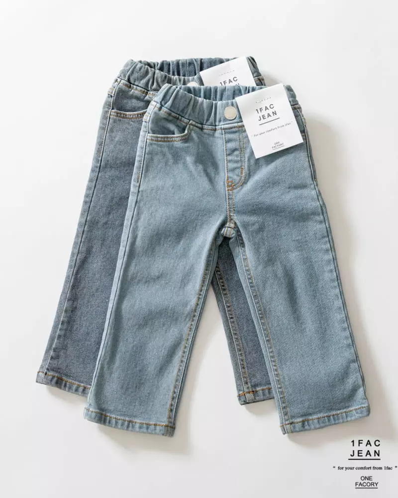 1 Fac - Korean Children Fashion - #minifashionista - Fleece Striahgt Jeans