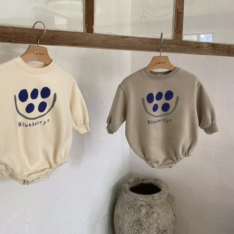 1 Gram - Korean Baby Fashion - #babyboutique - Blue Berry Bodysuit - 6