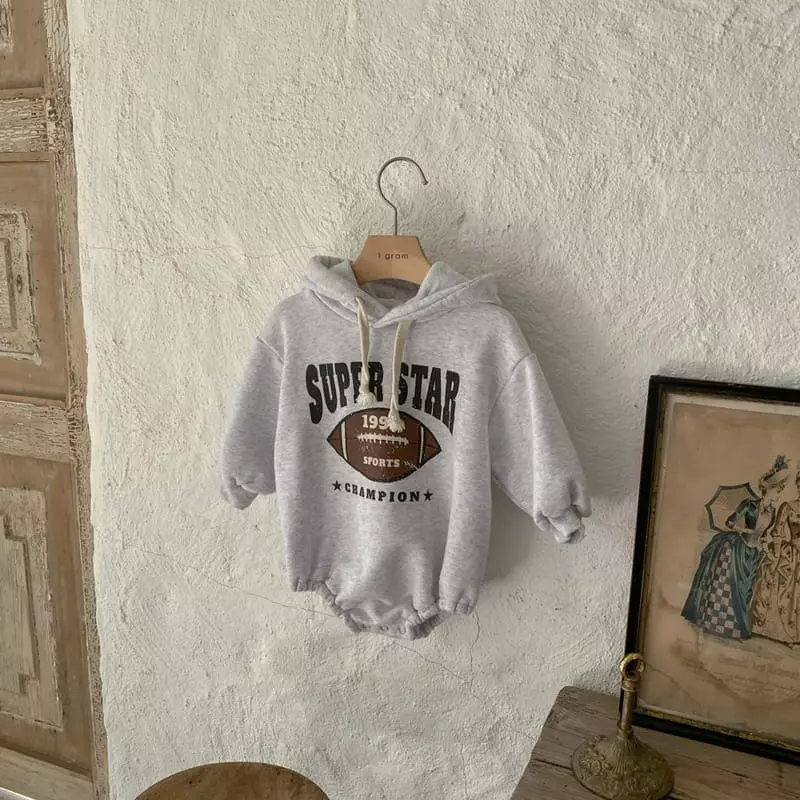 1 Gram - Korean Baby Fashion - #babyootd - Bready Hoody Bodysuit - 5