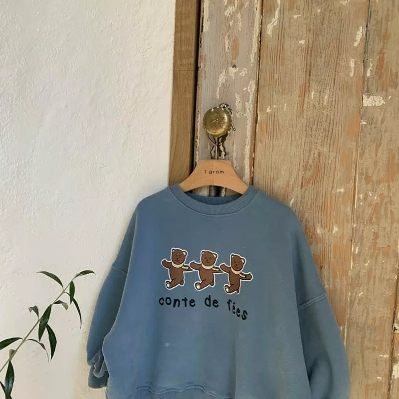 1 Gram - Korean Children Fashion - #fashionkids - Corn Bear Sweatshirt - 10
