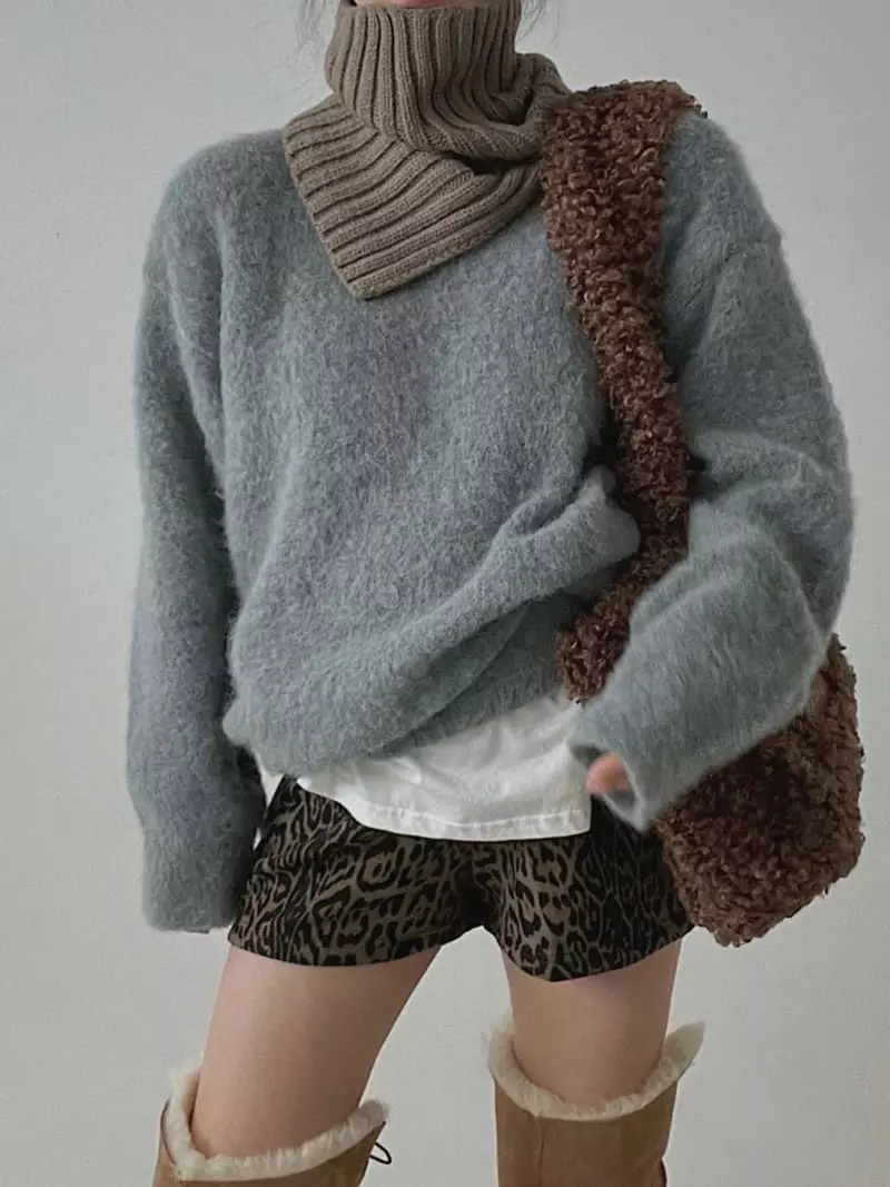 140 Avenue - Korean Women Fashion - #momslook - Brush Knit Tee - 3