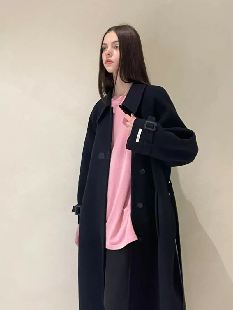 140 Avenue - Korean Women Fashion - #pursuepretty - Belt Long Coat - 6