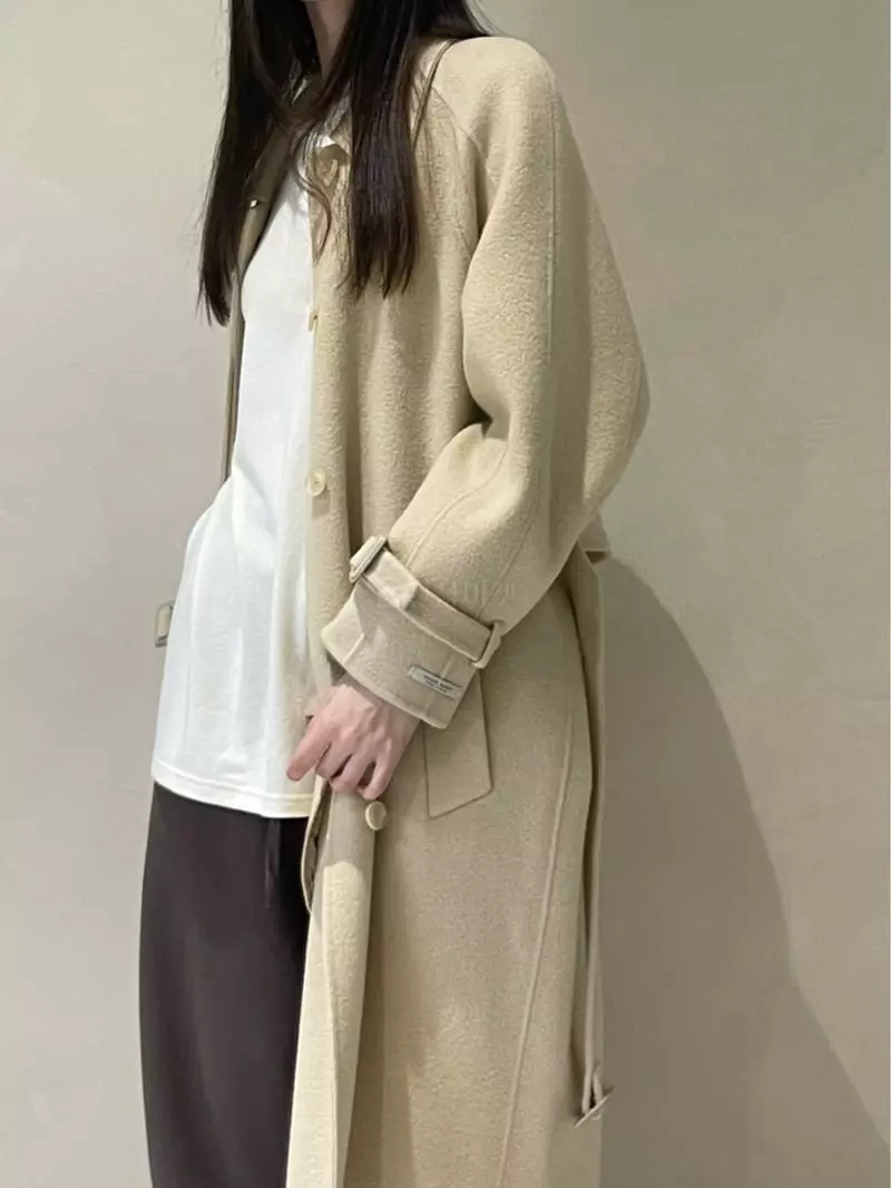 140 Avenue - Korean Women Fashion - #womensfashion - Belt Long Coat - 3