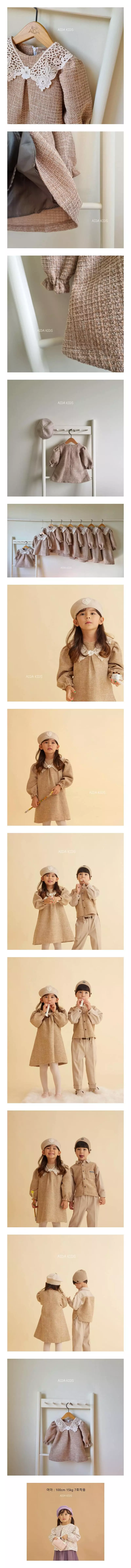 Aida - Korean Children Fashion - #Kfashion4kids - Velvet Twid One-piece