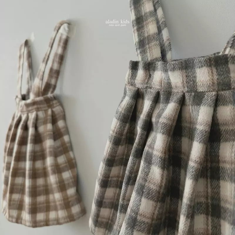 Aladin - Korean Children Fashion - #childofig - Check Skirt - 2
