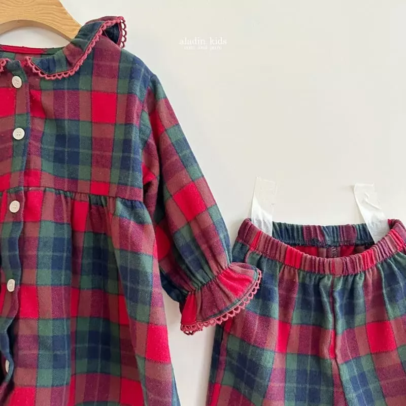 Aladin - Korean Children Fashion - #childofig - Boy New Christmas Check Pajama - 12