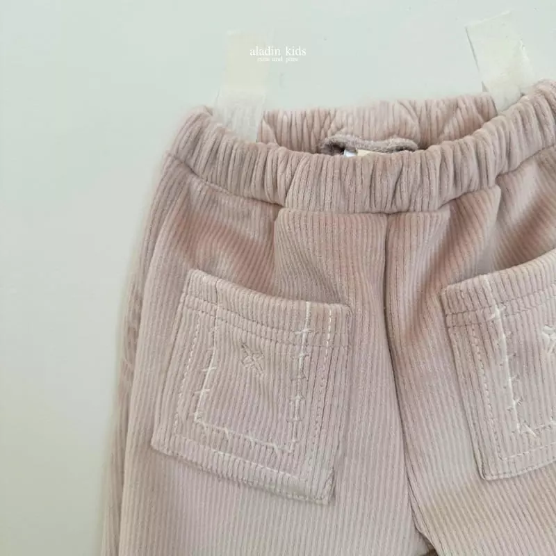 Aladin - Korean Children Fashion - #childrensboutique - Velvet Pocket Embrodiery Pants - 6