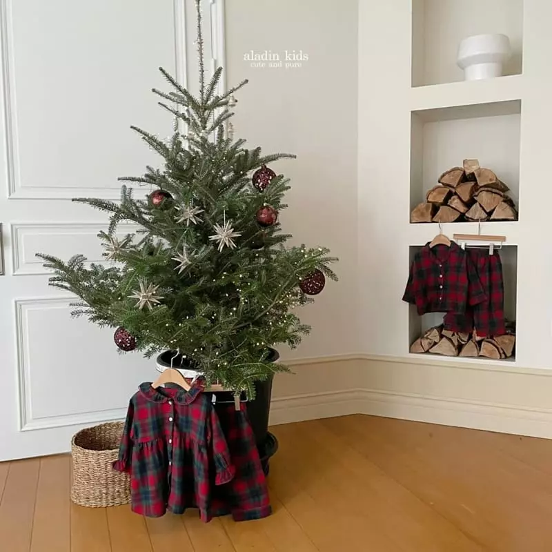 Aladin - Korean Children Fashion - #fashionkids - Boy New Christmas Check Pajama - 4