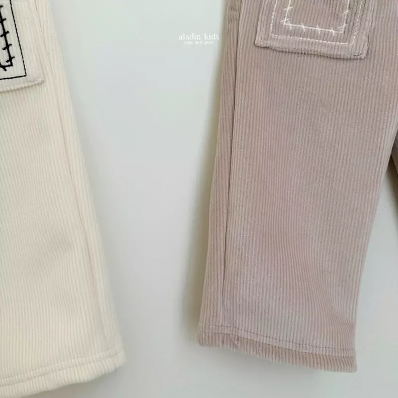 Aladin - Korean Children Fashion - #prettylittlegirls - Velvet Pocket Embrodiery Pants - 3