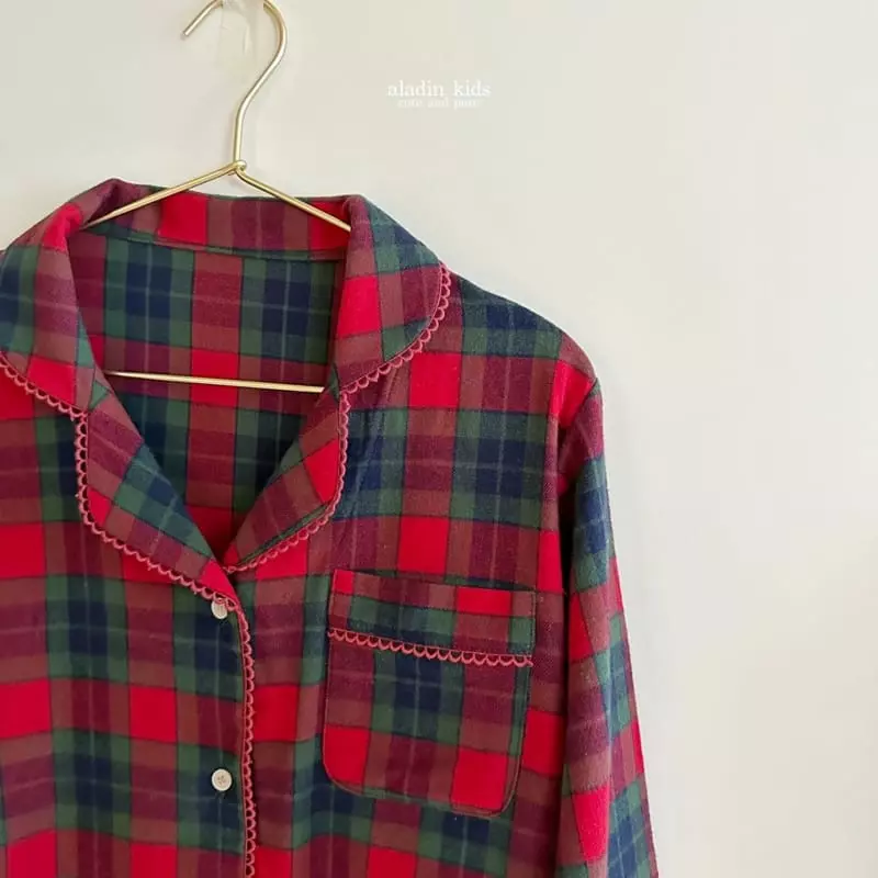 Aladin - Korean Women Fashion - #momslook - Mom New Christmas Check Pajama - 5