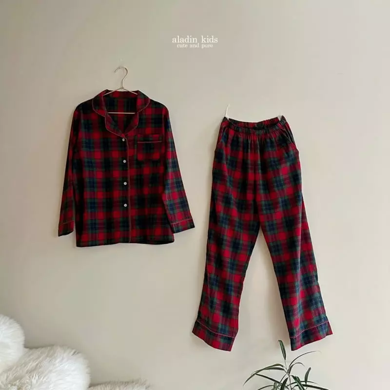 Aladin - Korean Women Fashion - #womensfashion - Dad New Christmas Check Pajama - 4