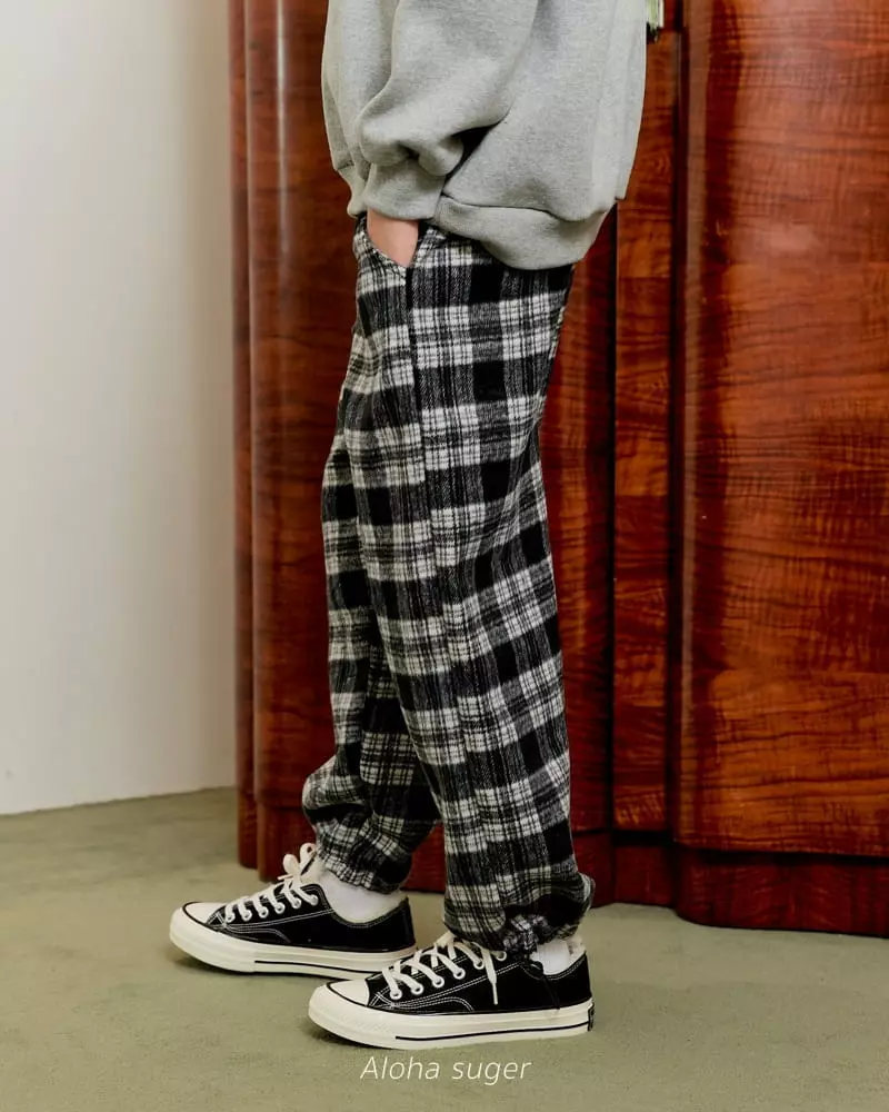 Aloha Suger - Korean Junior Fashion - #kidzfashiontrend - Check String Pants - 4